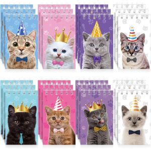 24 Pièces Mini Bloc-Notes Animal Chat Petit Carnet De Poche À Spirale Chat Mignon Petit Cahier À Spirale De Mémo De Chat Animal De Compagnie Pour Faveurs De Fête D'anniversaire École Bureau - Neuf