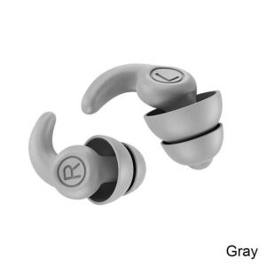 Euty-Bouchons D'oreilles Anti-Bruit En Silicone Souple,Multicolores,Anti-Poussi&egrave;re,R&eacute;duction Du Bruit,Bouchons D'oreille Pour Dormir,Unisexe,&Eacute;tanches,Pour La Natation-2 Layers-Gray - Neuf