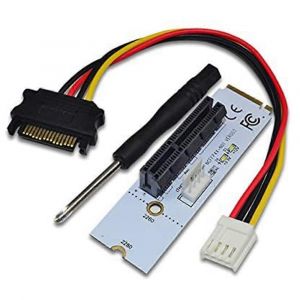 Carte riser NGFF M.2 vers PCI-E 4X,adaptateur M2 Key M vers PCIe X4 avec indicateur de tension LED pour ETH Mini - Neuf