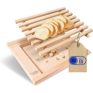 Senior-Planche A Decouper | Planche A Pain En Bois | 35,5 X 28,5 X 2 Cm | Planche &Agrave; D&eacute;couper Pour La Cuisine | Avec Compartiment Ramasse Miette Amovible | Bois De H&ecirc;tre Naturel[L709] - Neuf