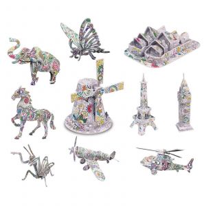1 Ensemble De Puzzle Papier Cr&eacute;atif De Couleur Vive Puzzle 3d De Forme Animale Mignonne Pour Kid_A - Neuf