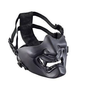 Masque Demi-Visage De Samoura&iuml; Pour Halloween Cosplay - Confortable, D&eacute;tachable, &Eacute;cologique, Design Unisexe Pour Jeux Et &Eacute;v&eacute;nements En Plein Air - Neuf