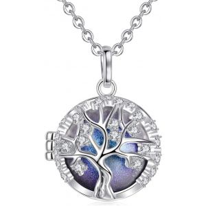 Tianyi-Collier Bola Grossesse Collier Musique Carillon Bell Pendentif Arbre De Vie Pour Femmes Enceinte B&eacute;b&eacute;, Cadeau Original De No&euml;l Anniversaire Naissance, Cha&icirc;ne 114cm - Neuf