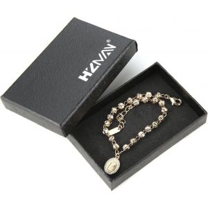 Bracelet Chapelet Vierge Marie Avec Croix Vierge De Guadalupe - Bracelet R&eacute;glable Pour Femme Et Fille - Neuf