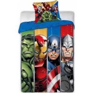 Parure De Couette - Homerokk - Avengers Marvel - 140x200 Cm - 1 Taie D'oreiller - Bleu - Neuf