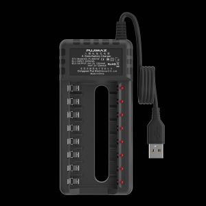 Chargeur De Batterie Usb &Agrave; 8 Emplacements,Avec Indicateur Lumineux Led,Adaptateur Intelligent Pour Batterie Rechargeable Aa Aaa 1.2v Ni-Mh Ni-Cd-Usb-Black - Neuf