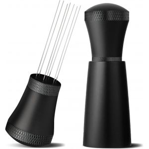 Wdt Tool Wdt Tool Expresso en aluminium avec 7 aiguilles &agrave; expresso 0,3 mm,10 aiguilles de rechange,en aluminium Wdt Tool avec support,m&eacute;langeur &agrave; caf&eacute; &agrave; expresso,agitateur &agrave; expresso pour - Neuf