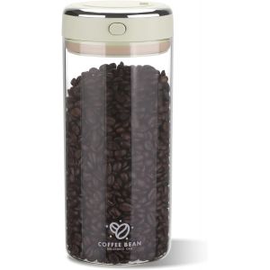 Boîte À Café Hermétique,1700ml Transparent Récipient Pour Grains De Café,Boîte De Conservation Avec Valve D'évacuation Et Affichage De La Date Pour Noix,Cacao,Feuilles De Thé - Neuf