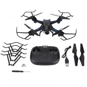 Drone Quadricoptere Telecommande Wi-Fi 2,4 Ghz, Maintien D'altitude, Mode Sans Tete, Avec Camera 0,3 Mp, Noir - Neuf