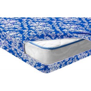 KALANKA-Housse de Matelas rembourrée et très Douce Taille 90 cm - Housse de Matelas antidérapante et Facile à Laver 100% fabriquée en Espagne, Dahlia Bleu - Neuf
