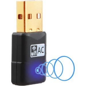 ASFASFq-AC600 Mbps Cle WiFi, Mini Antenne WiFi USB Double Bande, 2.4G / 5GHz, MU-MIMO Clé WiFi, Carte WiFi pour PC Antenne Mini, Compatible avec Windows 11/10/8.1/8/7/XP - Neuf