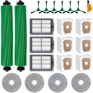 Kit d'accessoires de 22 pièces pour aspirateur Robot iRobot Roomba Plus 505/405,2 brosses à Rouleaux,4 serpillères,3 filtres HEPA,6 brosses latérales,6 Sacs d'aspirateur pièces de Rechange - Neuf