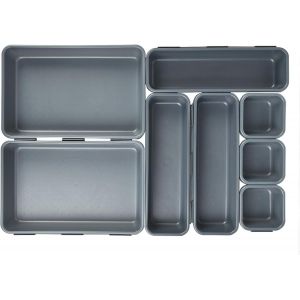 8 Pi&egrave;ces Organisateur De Tiroir,Rangement De Bo&icirc;tes De Plateau En Plastique Empilables Pour Tiroirs,Bureau,Cuisine,Salle De Bain,Maquillage,Placard - Neuf