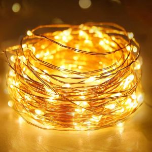 TRAHOO-Lot de 1 Petite Guirlande Lumineuse &agrave; Pile avec Minuteur, 3M 30 LED Fil Cuivre Fairy Lights, Guirlande LED &agrave; Pile (Piles AA) Pour F&ecirc;te, No&euml;l, Halloween, Mariage, D&eacute;coration, Blanc Chaud - Neuf