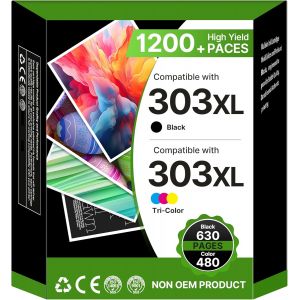 NouvelHorizonstore-303XL 303 Cartouches Remplacement Cartouche pour HP 303 303 XL Noir et Couleur, Encre 303XL pour HP Envy Photo 6230 7134 6232 6220 7830 6234 7130 7855 7864 (1 Noir, 1 Couleur, 2 Pa - Neuf