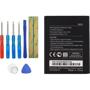 WIKO 5251 Batterie compatible avec Wiko Pulp 3G 4G Wiko Robby avec kit d'outils 2500 mAh - Neuf