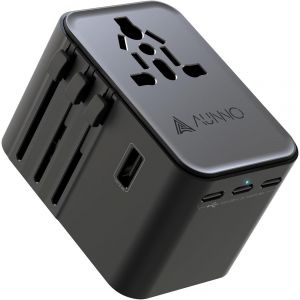 Adaptateur Prise Universelle, Adaptateur Voyage de Prise 30W avec 3 USB-C et 2 USB-A, avec Double Fusible de S&eacute;curit&eacute; pour l'europe, Le Royaume-Uni, Les &Eacute;tats-Unis, Adaptateur Prise vers France - Neuf