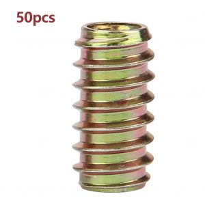 Ecrous droits a dents interieures et exterieures en fer, assortiment de meubles, ecrous filetes (M8 x 25, 50 pieces) - Neuf