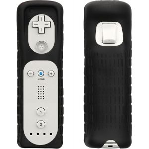 Kal-Coque Compatible Avec Nintendo Wii Remote Controller Coque - Housse De Protection Pour Manette De Jeu Vidéo Console En Silicone - Noir - Neuf
