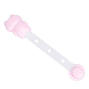 Lot De 5 Verrous De Securite Multifonctions Reglables En Forme D'ours A Quatre Vitesses Pour Bebe (Rose) - Neuf