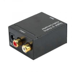 Adaptateur de convertisseur audio numérique optique Toslink Spdif Coax vers analogique RCA avec câble à fibre optique - Neuf