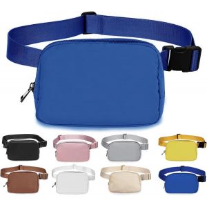 RFCBC-Sac banane pour homme et femme - Petit sac banane - 1 l - Avec sangle réglable de 55 cm à 100 cm - Sac banane tendance pour la course, le sport, l'extérieur, bleu, Taille unique, Voyage - Neuf