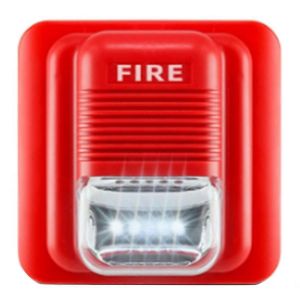 24V petit klaxon d'alarme incendie à haut décibel sirène sonore et lumineuse filaire extérieure pour urgence incendie - Neuf