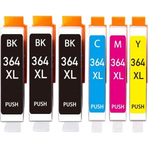 364Xl Cartouches D'Encre Compatibles Avec Hp 364 364Xl (2X Noir,2X Cyan,2X Magenta,2X Jaune) Pour Photosmart 5510 5515 5520 5525 5524 7510 Deskjet 3070A 3520 Officejet 4620 4622 - Neuf