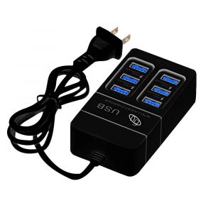Chargeur Multiport Usb Pour T&eacute;l&eacute;phone Portable,Adaptateur De Charge Rapide,Prise Eu,Us,Uk,Type C,35w--Us Black 6usb - Neuf