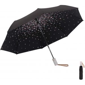 Parapluie,Ouverture et Fermeture Automatique,Compact et Pliable, Protection UV, Portable de Voyage et R&eacute;sistant au Vent Ultra-l&eacute;ger Parasol&iquest; - Neuf
