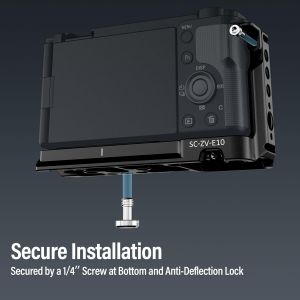 Zv-E10 Cage Avec Poign&eacute;e En Silicone Pour Sony Zv-E10 Avec Plaque De D&eacute;gagement Rapide Int&eacute;gr&eacute;e Pour Arca-Swiss, Chaussures Froides, Filetage 1/4"" Et Filetage De Localisation Arri 3/8""[Z3529] - Neuf