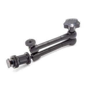 vhbw Bras articul&eacute; magique de 11 pouces pour appareil photo, lampe vid&eacute;o, flash, moniteur - Bras Magic avec adaptateur sabot et vis 1/4", noir - Neuf