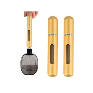 Lot de 2 flacons vaporisateurs de parfum rechargeables de 8 ml - Or - Neuf