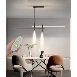 Subzonal-Moderne Suspension Led Lampe &Agrave; Suspension Table &Agrave; Manger Luminaire &Agrave; Suspension En Dimmable Avec T&eacute;l&eacute;command&eacute;e,Lustre R&eacute;glable En Hauteur, &Eacute;clairage Pour Bureau,Salle &Agrave; Manger,Restaurant,Cui - Neuf