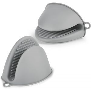 Eryi-Gant De Cuisine Épais En Silicone, 1 Paire Gants De Four Résistant À La Chaleur, Gants De Cuisine Antidérapants, Gant Cuisine Anti Chaleur Pour Cuisiner, Barbecue, Cuisson (Gris Clair) - Neuf