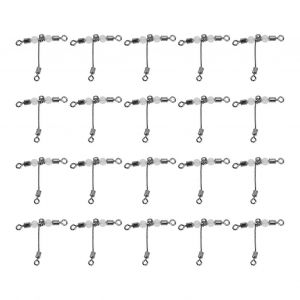 20pcs T Forme Pêche Lumineuse Émerillon 3 Voies Connecteur Croix Ligne Roulant Émerillon Avec Perles4x5 # - Neuf