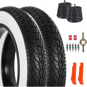 Subzonal-Lot De 2 Pneus De V&eacute;lo Fat Bike 26x4.0, Ensemble De Pneus Et Chambres &Agrave; Air Pour Vtt 26 Pouces, De V&eacute;lo Repliables De Remplacement Avec D&eacute;monte Pour V&eacute;los - Neuf
