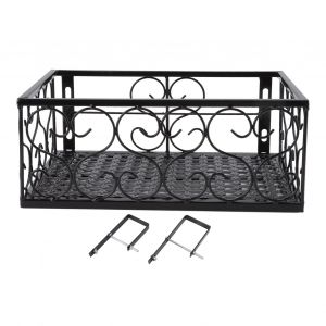 HJLIAN Support de pot de fleurs pour balcon, etagere decorative en fer epais avec supports pour rebord de fenetre, compatible avec les balustrades de 6,5 cm/2,6 pouces - Neuf