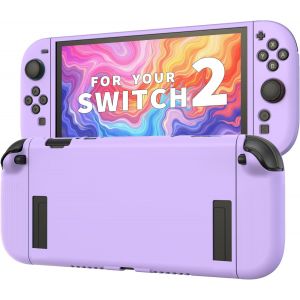 Eryi-Emdo Coque De Protection À Prise Texturée Pour Nintendo Switch 2 (2025) U2013 Coque Tpu Antichoc Mate Violette Avec Poignées Antidérapantes, Design Ergonomique - Neuf
