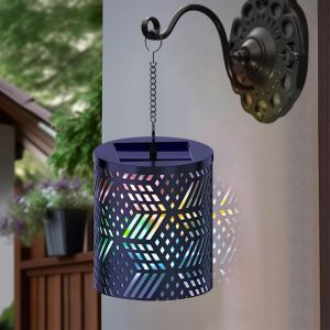 Sansh-Lampe Solaire Exterieur Jardin Suspendue, 3d Étoilé Lanterne Solaire Exterieur Avec Rgb Ampoule, Ip54 Étanche Lumiere Solaire Exterieur Pour Terrasse Pelouse Balcon Cour Décoration (Losange) - Neuf