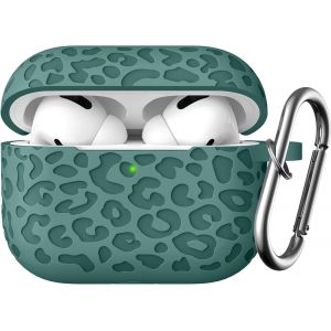 Fleurs Gravure Coque Compatible avec AirPods Pro 2 Coque 2022,Souple Silicone Coque pour Apple AirPods Pro 2nd/1st Génération,Coque Antichoc avec Mousqueton [LED Avant Visible],Léopard Pinède - Neuf