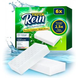 ERYI-Eponge Magique 6X - Gomme Magique Avec Une Durabilité 2,5X Supérieure | Éponge Magique Extra Longue Durée | Eponge Magique Mur Blanc Enlève La Saleté Dans La Cuisine Et La Salle De Bain - Neuf