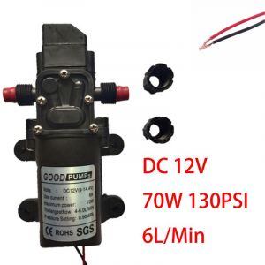 Pompe à eau électrique agricole,DC12V 60W 120PSI 5L/MIN,Micro pulvérisateur d'eau à diaphragme haute pression noir,adaptateur 12 V pour lavage de voiture - Type 12V 70W - Neuf