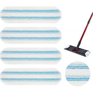 Mop Replacement Microfibre Mop Pads for Flat Mop - Washable & Reusable Mop for All Hard Floors (Pack of 4) - Neuf