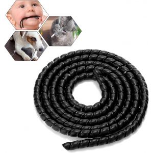 5-6M Gaine Cable,Noir Gaine Electrique,R&eacute;sistant &agrave; La Chaleur Protege Cable,pour Prot&eacute;ger Les C&acirc;bles et Emp&ecirc;cher Les Chats,Les Chiens et Les Enfants de M&acirc;cher Les C&acirc;bles - Neuf