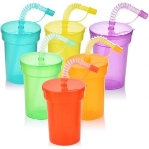 Kalanka-Lot De 6 Tasses N&iquest;&iquest;On R&iquest;&iquest;Utilisables Avec Couvercle, Pour Caf&iquest;&iquest; Glac&iquest;&iquest;, Boissons Froides, Jus De Smoothie (380 Ml) - Neuf