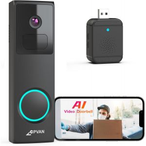 Sonnette Vidéo Sans Fil Avec Carillon ¿ Sonnette Vidéo Intelligente 1080P Fhd Avec Analyse Ai, Audio Bidirectionnel, Détection De Mouvement Pir Pour L'Extérieur, Antivol, Alertes I[MAT790725] - Neuf