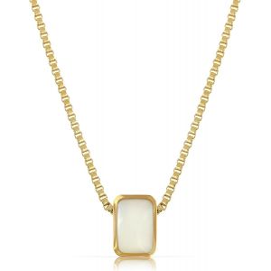 Kal-Collier Pour Femme Doré Avec Pendentif En Nacre En Acier Inoxydable Chirurgical 40 + 5 Cm Cadeaux Spirituels Pour Femmes Chaîne En Or Pour Femme Bijou Imperméable Hypoallergénique - Neuf