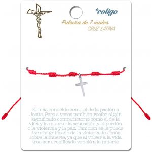 Kalsw-Bracelet 7 N?uds Rouges Croix En Acier Inoxydable-Amulettes De La Chance Et Protection-Mauvais ?il-Les Couples-L'amitié-Bijoux Réglables-Bracelet Fil Rouge Femme-Homme - Neuf