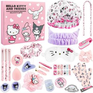 KALANKA-Hello Kitty Sanrio Calendrier de l'Avent 2025 Fille Ado Femme, Coffret Beauté Bien-Être, Noël Accessoires Kawaii Idée Cadeau Anime (Rose Hello Kitty) - Neuf